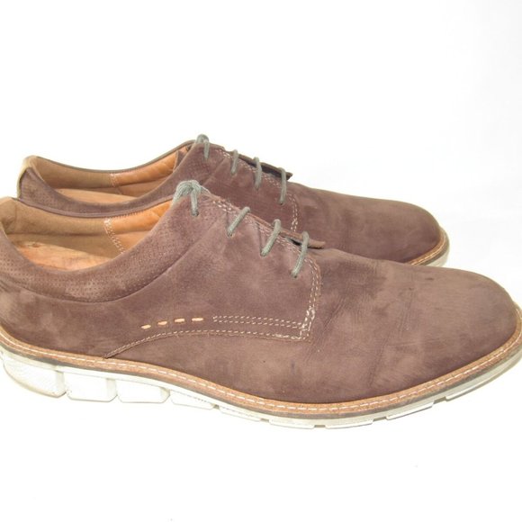 Ecco Size 11 M Brown Leather Oxfords Mens R4B19